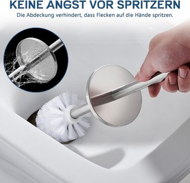 Набір для туалету FIISAYL: щітка для унітазу з підставкою, нержавіюча сталь, матове срібло