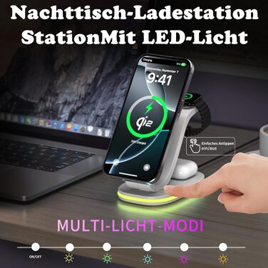 Зарядний пристрій Aimtel Schwanenhals 3-в-1 Qi2 MagSafe для Apple Watch, iPhone 17 Pro Max/17/16/15 та AirPods (30W) білий