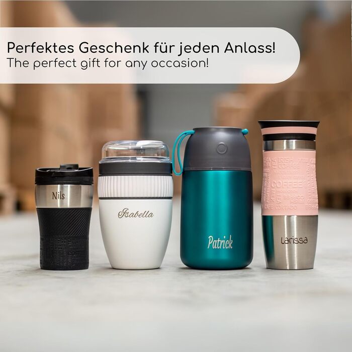 Термокружка Milu 370/450 мл з нержавіючої сталі, ізольована, для кави, з гравіюванням, 100% захист від протікання