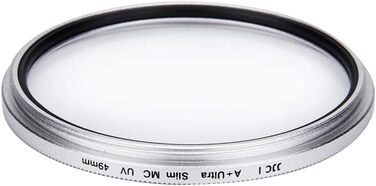 Фільтр JJC UV 49mm, ультратонкий, багатошарове покриття, захист від УФ-випромінювання, для об'єктивів Canon Sony DSLR з різьбою 49mm (Срібний)