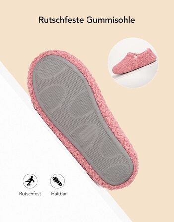 В'язані домашні тапочки VeraCosy з піною-пам'яттю та м'яким підкладкою Polar Fleece, рожеві, 40/41 EU