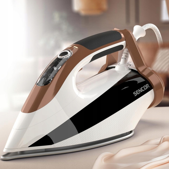 Парова праска Sencor SSI 8400BZ з керамічною підошвою, 2800 Вт, 195 г/хв, система Drip-stop