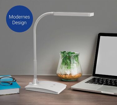 LED-лампа настільна MAULpearly colour vario, диммування – потужне освітлення робочого місця, 3000-6500K, срібло