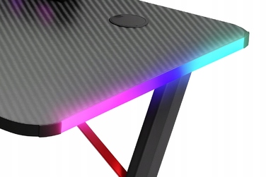 Ігровий комп'ютерний стіл з LED-підсвіткою, сучасний, 120 см, чорний