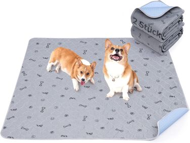 2 шт. впитываючих пелюшок для цуценят, 80х92 см, водонепроникні та миючі. Килимки для навчання собак, нековзний килим для дивану та підлоги (80х92 см, 2 шт.)