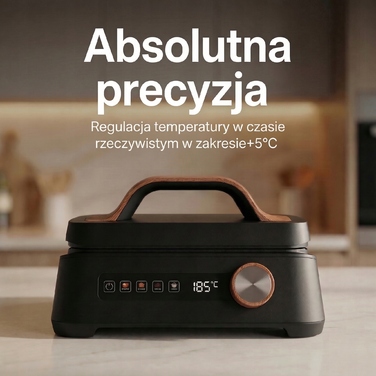 Вафельниця GOFROWNICA: 2 великі вафлі, міцне антипригарне покриття, 4 програми, сенсорна панель DURLLENTE