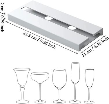 Тримачі для келихів вина TTBDDM (2 шт.), органайзер для келихів, пластикові тримачі для винних келихів для дому, бару, кухні, ресторану (білий)