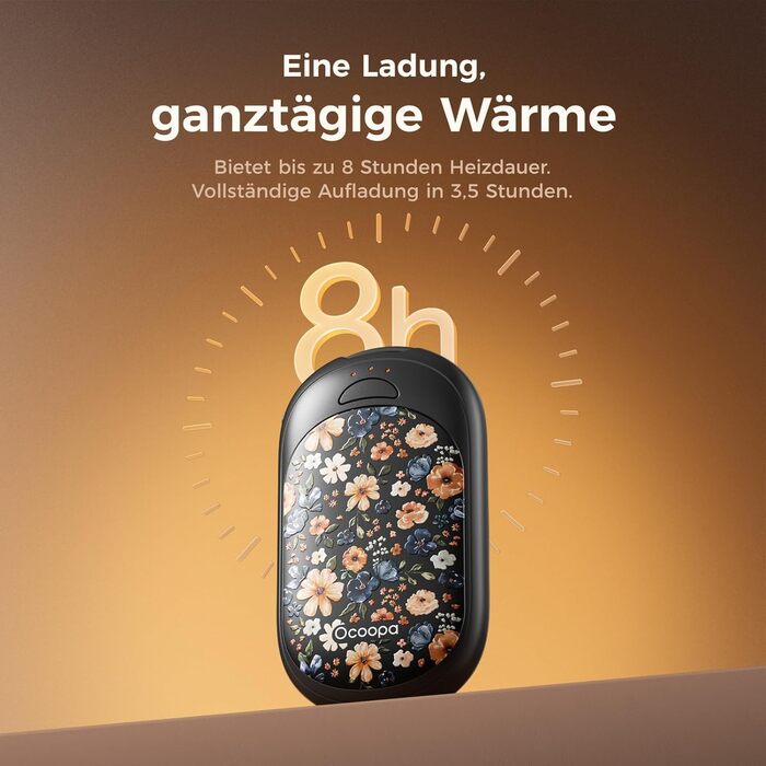 Електричні грілки для рук Ocoopa 2 шт. з магнітом, 5000mAh, 3 режими нагріву, компактні, чорні
