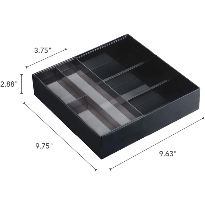 Органайзер для столових приладів Yamazaki 3383 Tower, чорний, ABS/PS пластик, 25x24.6x5.7 см