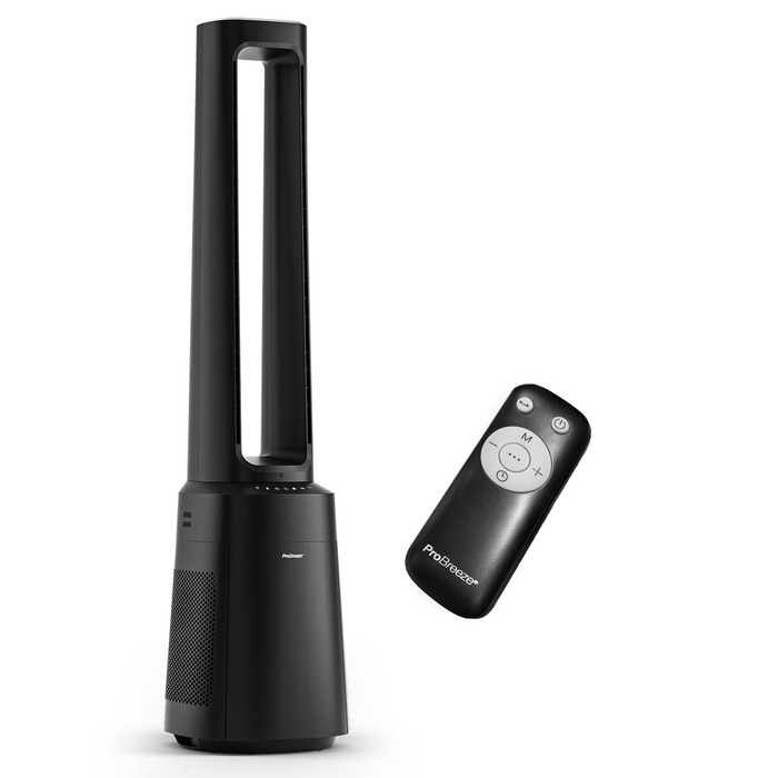 Вентилятор Pro Breeze OmniAir 105 см з очищувачем повітря: осциляція 75°, пульт, HEPA 13, LED дисплей, 10 швидкостей, 5 режимів, тиха робота, білий
