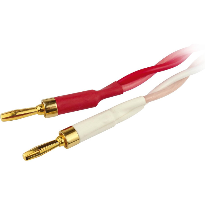 Акустичний кабель Dynavox Perfect Sound High-End з банановими роз'ємами, гнучкий, чорний/червоний, 3 м (1 шт)