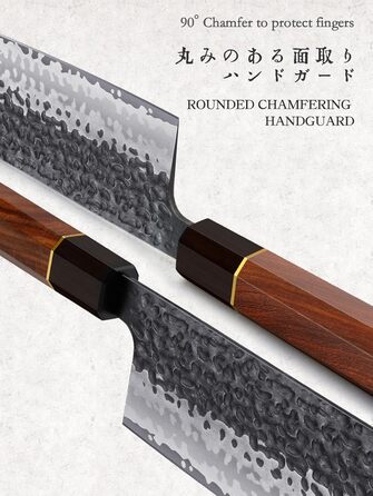 Японський ніж Nakiri для овочів, кухонний ніж з високовуглецевої сталі, професійний овочеріз із 18 см лезом та ергономічною ручкою