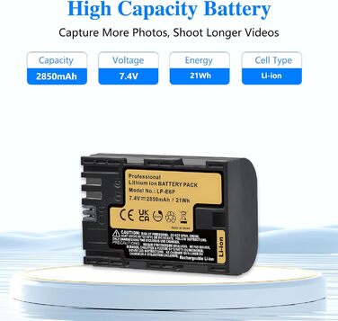 Акумулятор TAVT 2850mAh LP-E6 для Canon EOS R5, R6, R7 та ін. + Dual-Charger