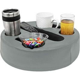 Sofa-Buddy Practical Couch Cup Holder, Couch Coaster, Sofa Cup Holder - The perfect couch accessory (Big-Leather-Grey)
