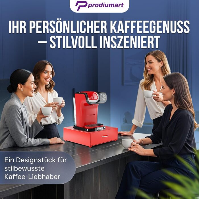 Тримач для капсул Tassimo Prodiumart – елегантний диспенсер на 64 капсули (червоний)