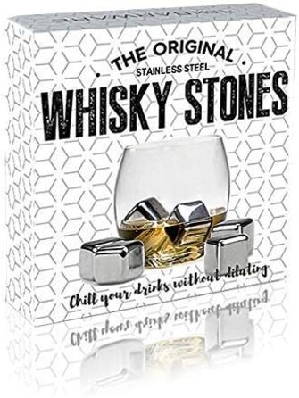 6 штук кубиків льоду з нержавіючої сталі, багаторазові кубики для віскі, металеві кубики льоду, охолоджувальні камені для скотчу, віскі від FLOW Barware