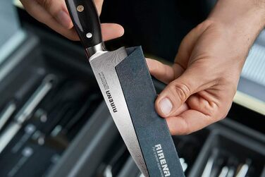 Ніж Santoku AIRENA 7 дюймів - Японський стиль, високоякісна сталь X50CrMov15, повний хвостовик, ергономічна ручка, подарункова коробка