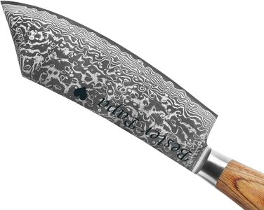 Ніж кухарський Wakoli EDIB Pro Damast BBQ & Blockmesser 20 см з лезом з 67 шарів дамаської сталі (VG10) з ергономічною ручкою для м'яса, грилю та смаження. У подарунковій коробці з можливістю гравіювання.