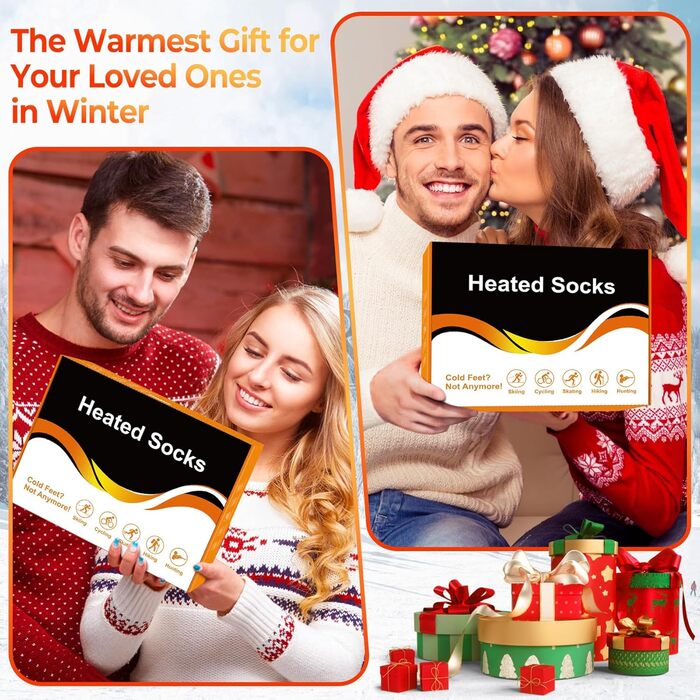 Гріючі шкарпетки для жінок та чоловіків з акумулятором 6000mAh, 9 годин роботи, керування через додаток, 4 режими нагріву, для катання на лижах, полювання, риболовлі, кемпінгу та активного відпочинку
