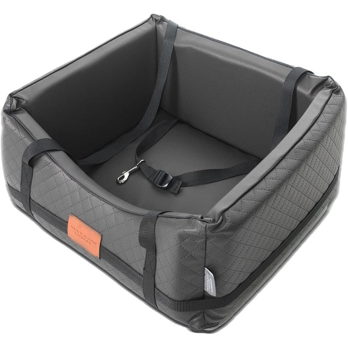 Автокрісло для собак Mayaadi-Home з штучної шкіри, 65x55x25 см, темно-сірий