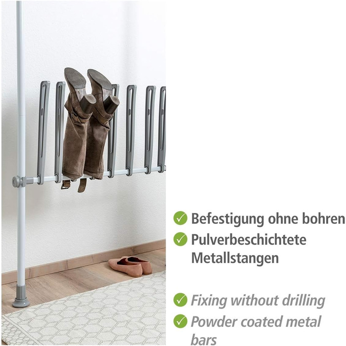 WENKO Telescopic System Hercules - adjustable organization system, wardrobe system (boot holder)