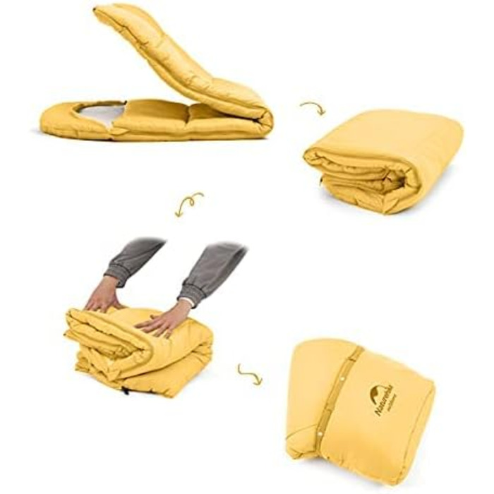 Дитячий спальний мішок Naturehike C180 жовтого кольору для кемпінгу, подорожей, літа, весни, осені - бавовняний, легкий та теплий