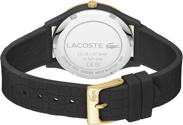 Годинник Lacoste Crocodelle Quartz для жінок з силіконовим ремінцем (чорний)