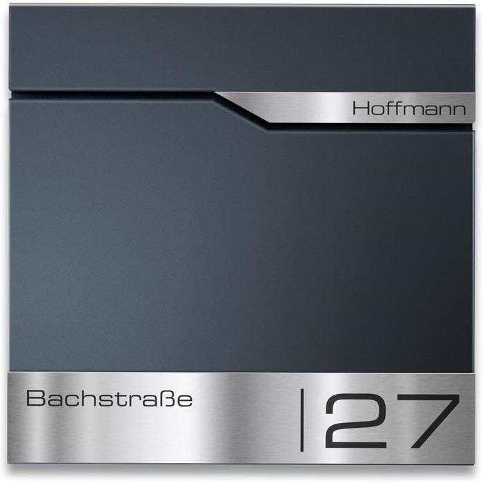 Поштовий ящик Metzler® з газетницею та індивідуальним написом з нержавіючої сталі V2A, антрацит Ral 7016. Гарантія 10 років, сучасний дизайн, стійкий до корозії.