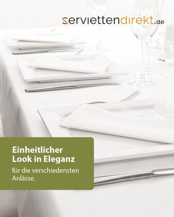 serviettendirekt.de EVERYTHING FOR THE LAID TABLE Airlaid Tablecloth Roll, 118 cm x 25 m 1 piece/roll Roll goods Tablecloth Table linen Meterware on a roll (White)