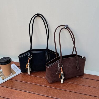 Сумка жіноча велика шкіряна Unisoul Shopper Tote для коледжу, роботи, подорожей (коричнева)