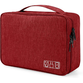 Водонепроникна сумка-органайзер для електроніки з 2 відділеннями (27x20x8 см, червона)