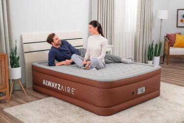 Повітряний матрац двопомісний Bestway AlwayzAire Fortech Comfort Choice+ з насосом, 203 x 152 x 51 см, навантаження 350 кг, USB-порти, нічник, сумка та ремкомплект