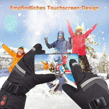 Електричні гріючі рукавички для катання на лижах, велосипеді та мотоциклі з акумулятором 7.4V 6400mAh, 3 режими нагріву, зимові рукавички