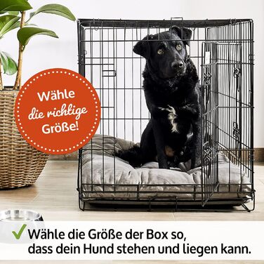 Складана переносна собача будка ZooPrinz з міцного металу – клітка для собак з 2 дверцятами, піддон, ручка для перенесення, 4 розміри (77,5 x 48,5 x 55,5 см)