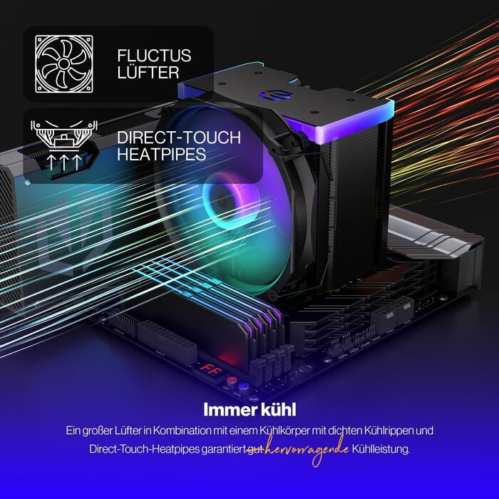 Система охолодження CPU Endorfy Fortis 5 Black ARGB з вентиляторами 140 мм та 120 мм, підтримка AM4, AM5, LGA1700, LGA1200
