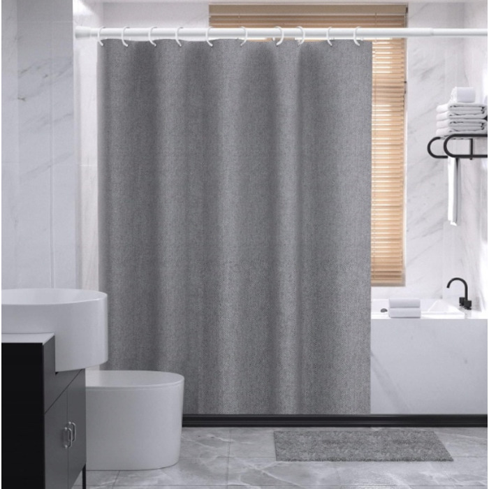 Телескопічна штора для ванної (карниз) 170-260 см, чорна сталь