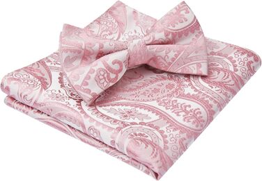 Метелик HISDERN для чоловіків з кишеньковим хустинкою, однотонний, регульований, для смокінгу, весілля, вечірки (E Altrosa 1)