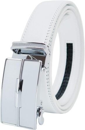 Чоловічий шкіряний ремінь на автоматичній застібці без отворів, 3 см, регульований розмір, довжина 125 см