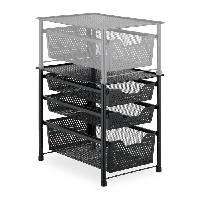 Relaxdays Drawer Unit with 3 Basket Pull-Outs