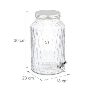 Relaxdays 5-Liter Beverage Dispenser with Diamond Pattern