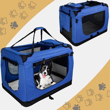 Складана переносна переносна сумка-переноска для собак та котів Petigi (XL, 82x57x58 см, блакитна)
