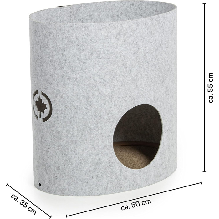 Кігтеточка-кіт-ліжко Owen XL - велика, сіра, 50 см | CanadianCat