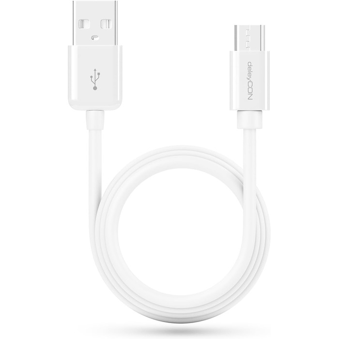 Кабель Micro USB deleyCON 0.15м для Android, смартфонів, планшетів, MP3 плеєрів, камер - білий (5м)