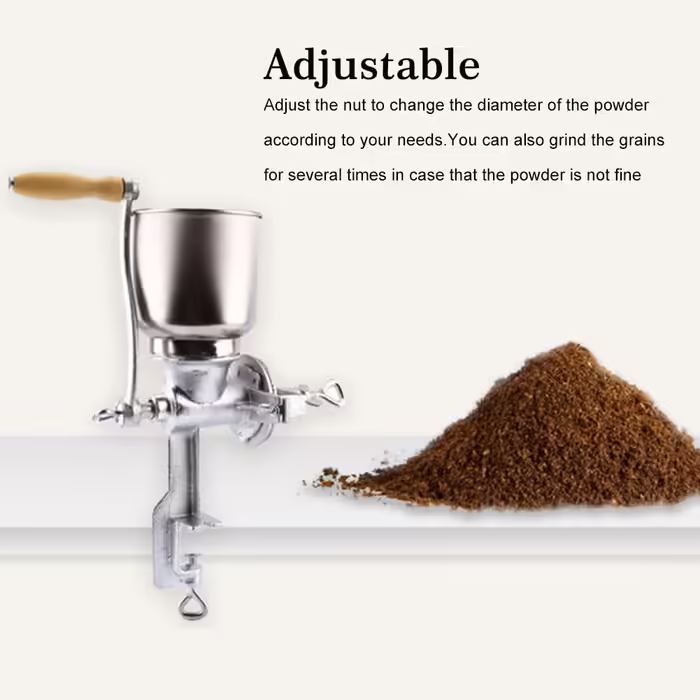 Manual Grinder, Table Clamp Corn Mill Grain Mill, Manual Mill Manually with Large Cast Iron Hopper for Grains, Seeds, Coffee, Corn, Pepper, Nuts 43 x 28 x 16 cm