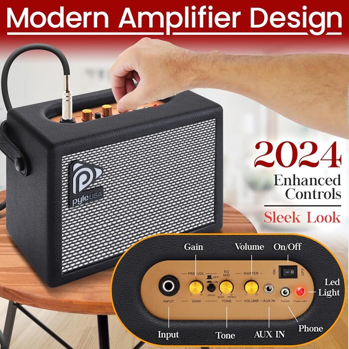 Електрогітара Pyle Prog Rock EG Series з підсилювачем, 39 дюймів (99.1 см), Dual Humbucker, палісандровий гриф, корпус з палісандра, комплект аксесуарів