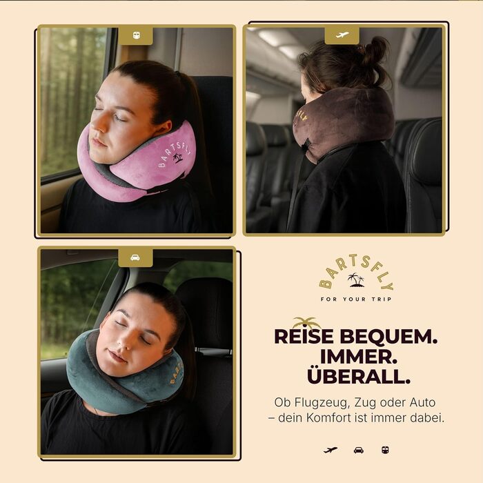 Подушка для шиї Memory Foam - для подорожей, авто та літака, ергономічна, проти болю в шиї, комфортна для сну, для тривалих перельотів, можна прати (Блакитна)