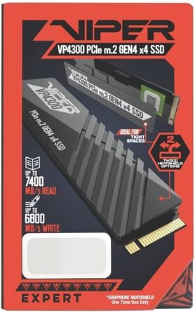 SSD Patriot Viper VP4300 2TB PCIe Gen4 x4 NVMe M.2 - до 7400 МБ/с читання, 6800 МБ/с запис