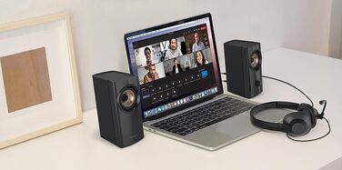 Creative T60 2.0 HiFi акустичні колонки для ПК, USB-C, Bluetooth 5.0, 60W, AUX, мікрофон, навушники