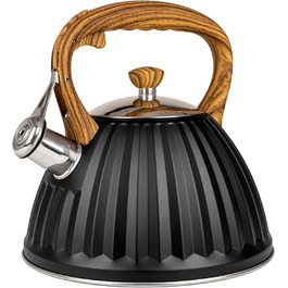 Чайник для води Karl Hausmann Induktion 3L, чорний, з автоматичним свистком, нержавіюча сталь, для всіх типів плит