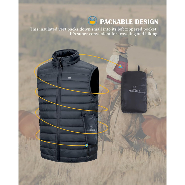 Чоловіча степна жилетка 33,000ft для активного відпочинку: гіркі походи, походи, їзда на конях. 5 кишень, утеплена, з накладкою на шию (4XL, Темно-сірий)